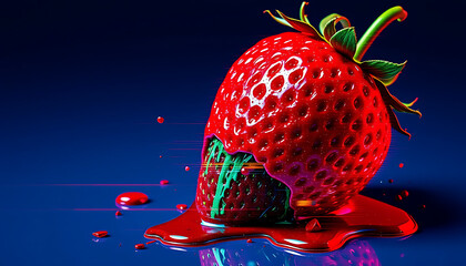 Crimson Delight on Midnight Canvas