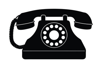 Simple telephone silhouette vector elements icon illustration