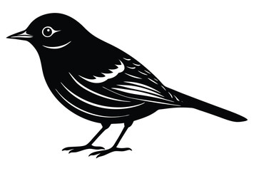 Warbler Bird Silhouette Vector Elements Illustration Vintage Nature Bird Icon