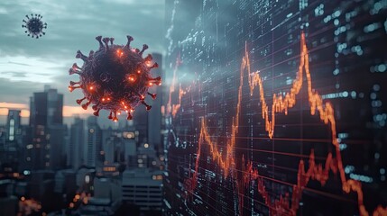 Obraz premium COVID-19 impact on global economy