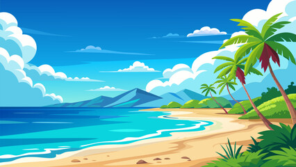 Obraz premium Tropical Beach Paradise. Idyllic Island Getaway