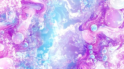 Abstract paint swirls with bubbles