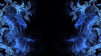 Abstract Blue Smoke Patterns