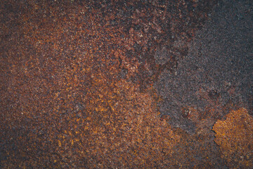 Rust on iron sheet, background and texture area for text.
