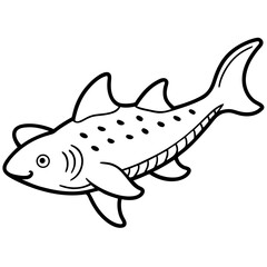 Abstract Wobbegong Shark Outline Vector