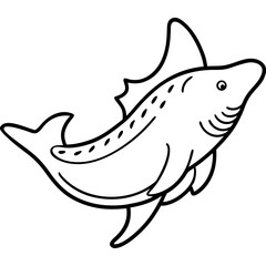 Abstract Wobbegong Shark Outline Vector