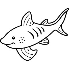 Abstract Wobbegong Shark Outline Vector