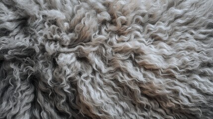 Close-up of soft wool texture with natural curls and earthy colors