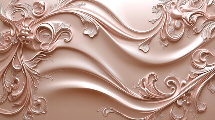 Ornate, flowing, pastel wall design