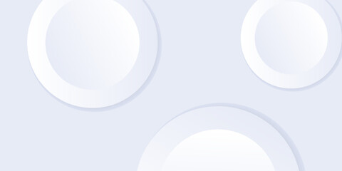 Neumorphic circular background with round concentric elements. Minimal abstract clean paper 3d design template. Concentric circular neumorphic frame banner. Vector illustration