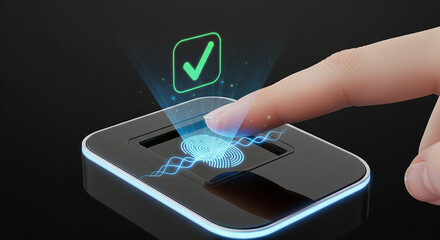 mobile phone in hand Futuristic Blue Control Room - Sci-Fi Command Center Interface