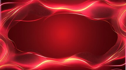 Abstract red glowing wave frame