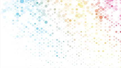 Colorful minimal hexagonal halftone abstract tech background