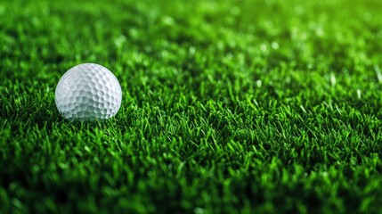 Obraz premium Golf ball on green grass