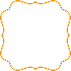 Classic Double Line Frame Orange Transparent