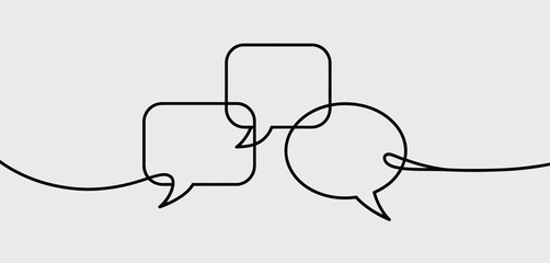 Continuous Line Drawing of Speech Bubbles