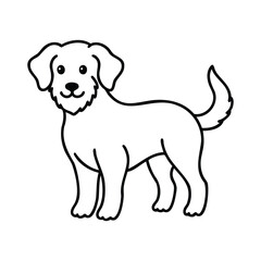 Obraz premium Cute Cartoon Dog Line Art Vector Doodle