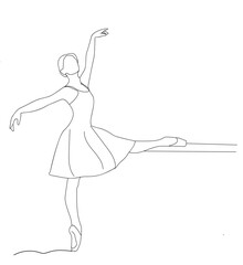 continuous line of woman ballet dancer.