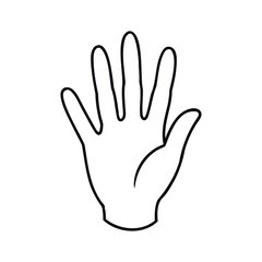Open Hand Palm Line Art Vector Doodle
