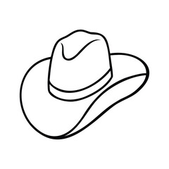 Classic Cowboy Hat Line Art Vector Doodle