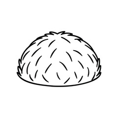 Obraz premium Hay Bale or Bush Line Art Vector Doodle
