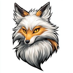 Obraz premium Stylized illustration of a majestic fox with sharp eyes and lush fur