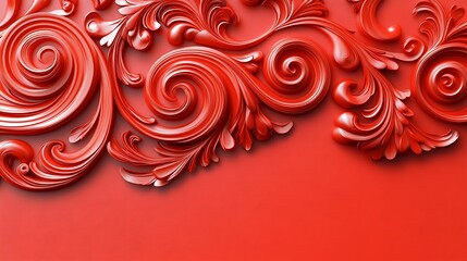 Ornate Red 3D Design