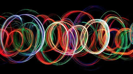 Colorful swirling light patterns