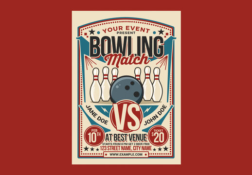 Retro Bowling Match Flyer