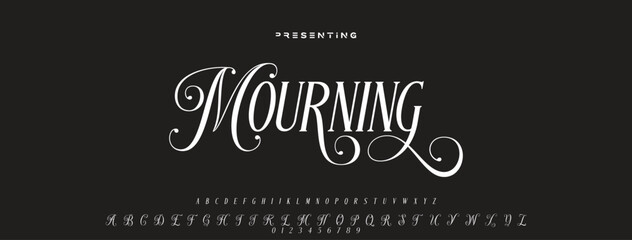 Luxury serif font in modern style. Elegant wedding alphabet letters font and number. Typography Luxury classic lettering serif fonts decorative vintage retro logo