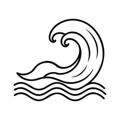 Fototapeta premium Ocean Wave Outline Vector Doodle