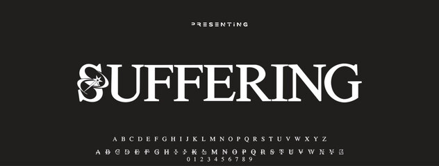 Luxury serif font in modern style. Elegant wedding alphabet letters font and number. Typography Luxury classic lettering serif fonts decorative vintage retro logo