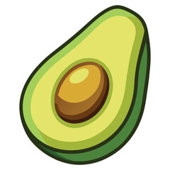 Halved avocado with pit