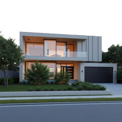 modern house with transparent background PNG and JPEG image