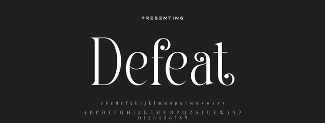 Luxury serif font in modern style. Elegant wedding alphabet letters font and number. Typography Luxury classic lettering serif fonts decorative vintage retro logo