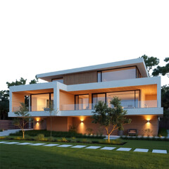 modern house with transparent background PNG and JPEG image