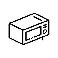 Obraz premium Microwave oven illustration isometry style in minimalist black line style 