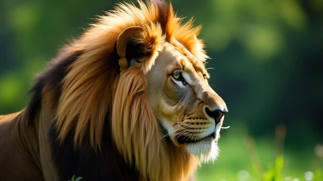Majestic Male Lion Profile Shots