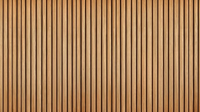 Vertical wooden slat wall with natural warm tones and textured grain pattern
