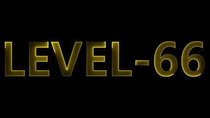 next 66 Level text animation. level neon bright text font colorful 4k video animation. Neon level up sign and upper Level - Powered by Adobe