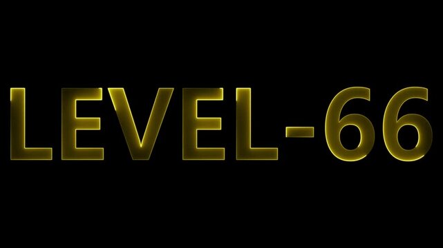 next 66 Level text animation. level neon bright text font colorful 4k video animation. Neon level up sign and upper Level - Powered by Adobe