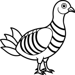 Clean Line Art of Zebra Dove Silhouette