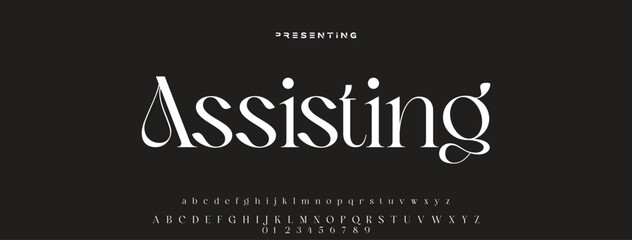 Elegant alphabet letters font logo. Typography luxury classic lettering serif fonts decorative wedding vintage retro logos, design for fashion, beauty shop and brand. vector illustration