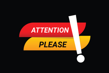 vector attention please red and yellow and black background design 
