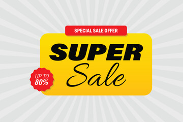 vector super sale  red and yellow color premium design
