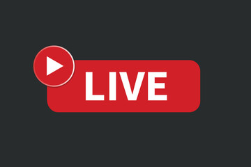 vector live stream red button design
