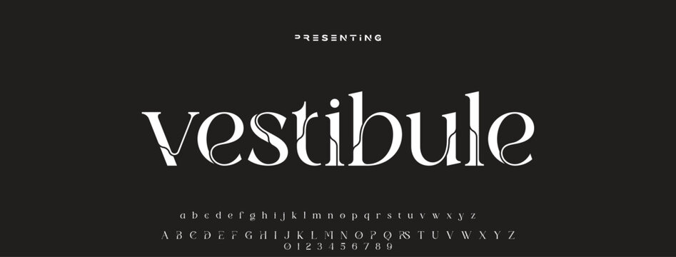 Elegant alphabet letters font logo. Typography luxury classic lettering serif fonts decorative wedding vintage retro logos, design for fashion, beauty shop and brand. vector illustration