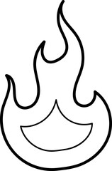 Abstract Line Art Flame Illustration: Simple, Bold, Black & White
