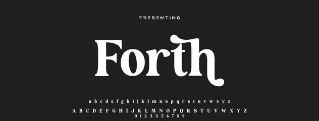 Elegant Font. Luxurious Glamour Exclusive Regular Font. Uppercase Lowercase and Number. Minimal Fashion Design