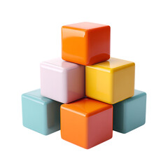 Obraz premium Colorful Cubes Stacked Pyramid Shape Abstract Design